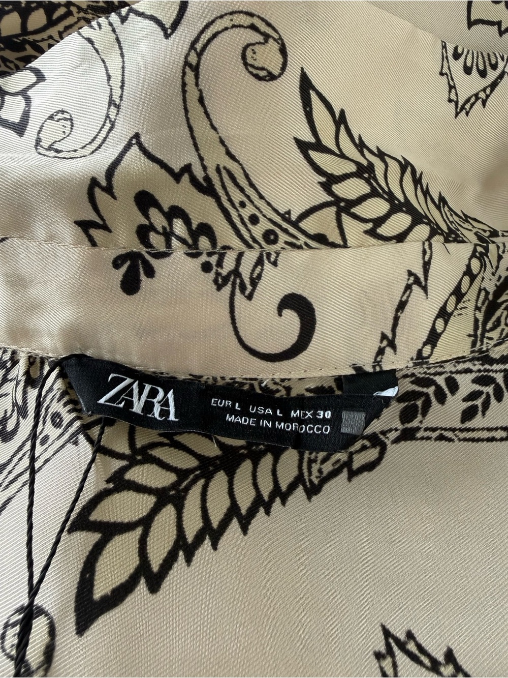Zara Cream Tunic with Black Paisley Print - Picture 4 of 13